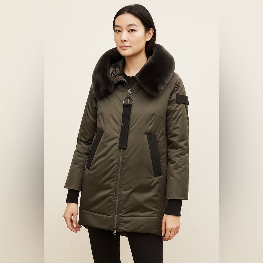 Italian Designer Puffer Jacket Olive Green Color IT46 or USM
